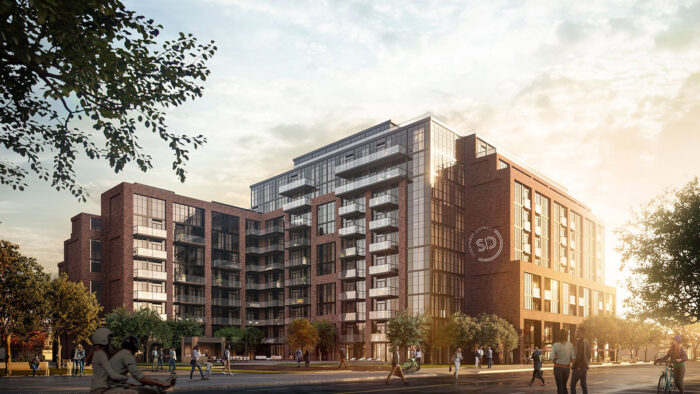 a modern building with many windows